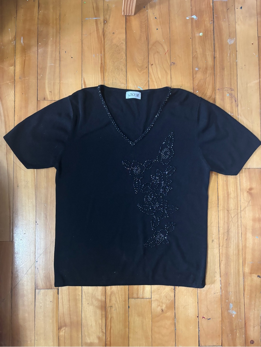 Black beaded top